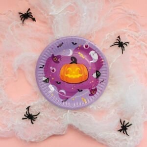 PLATO REDONDO VIOLETA HALLOWEEN X10