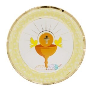 PLATO DE POLIPAPEL 17cm COMUNION x 6 unidades