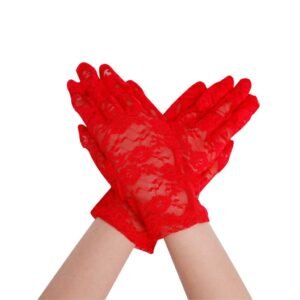 GUANTES DE ENCAJE ROJOS