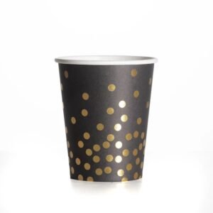 VASO NEGRO LUNAR DORADO X10