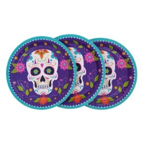 PLATO DE POLIPAPEL 17cm *CALAVERA MEXICANA* x 6 unidades