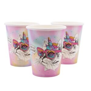 VASO DE POLIPAPEL *GATITA ARCOIRIS* x 6 unidades