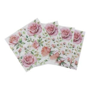 SERVILLETA DE PAPEL *FLOR DE ROSAS* 25x25cm x 20 unidades