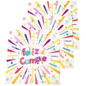 SERVILLETA DE PAPEL *FELIZ CUMPLE* 25x25cm x 20 unidades