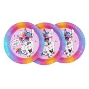 PLATO DE POLIPAPEL 17cm *BULLDOG FRANCES* x 6 unidades