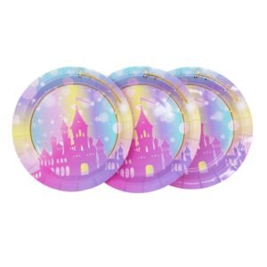 PLATO DE POLIPAPEL 17cm *CASTILLO DE PRINCESAS* x 6 unidades
