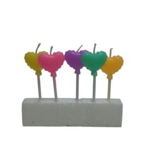 VELA CORAZON GLOBO SURTIDO x5