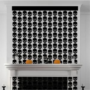 CORTINA CALAVERA NEGRA HALLOWEEN