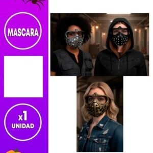 MASCARA MAD MAX TACHAS PLATA