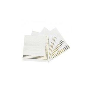 SERVILLETA DE PAPEL *BORDE DORADO* 25x25cm x 12 unidades