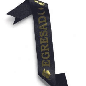BANDA EGRESADO NEGRO DORADO