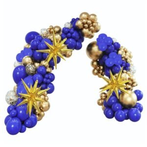 SET GLOBOS 148 PIEZAS AZUL DORADO