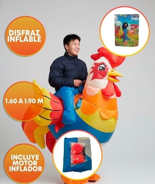DISFRAZ INFLABLE MONTURA GALLO ADULTO - Imagen 2