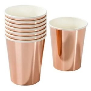 VASO DE POLIPAPEL FULL ROSA GOLD 266cc x 6 un