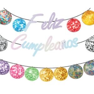 BANDERIN FELIZ CUMPLEAÑOS BOLICHE MULTICOLOR