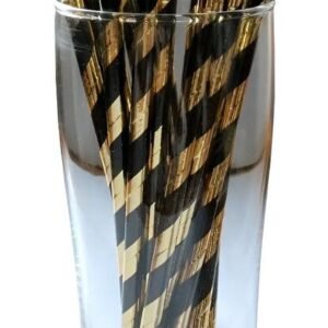 SORBETE DE POLIPAPEL NEGROS Y DORADOS X 24 UNIDADES