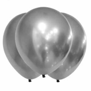 GLOBBY 12'' CHROME CROMO PLATINO PLATEADO x 10 unidades