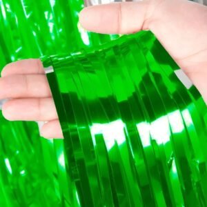 CORTINA METALIZADA DE TIRAS VERDE