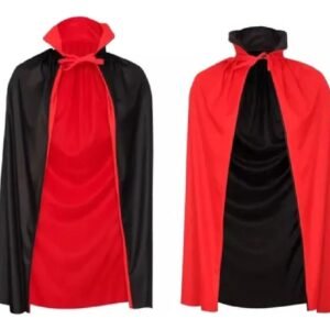 CAPA DISFRAZ REVERSIBLE NEGRO/ROJO CORTA