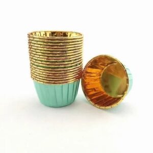 PIROTIN PREMIUM VERDE AQUA PASTEL BORDE DORADO X10