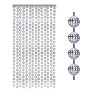 CORTINA BOLA DISCO BOLICHE PLATA