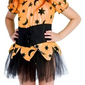 DISFRAZ BRUJITA FLUO NARANJA NENA TALLE 1