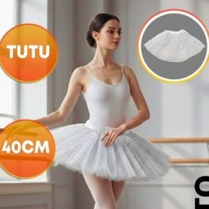 TUTU 3 CAPAS 40CM ADULTO CONFETTI MULTICOLOR BLANCO