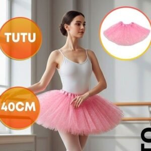TUTU 3 CAPAS 40CM ADULTO CONFETTI MULTICOLOR ROSA