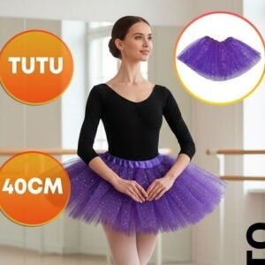 TUTU 3 CAPAS 40CM ADULTO CONFETTI MULTICOLOR VIOLETA