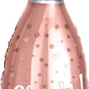 GLOBO METALIZADO BOTELLA CHAMPAGNE CHEERS GOLD ROSE 75cm