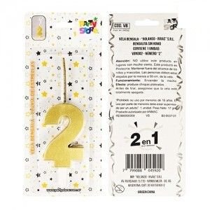 VELA BENGALA NUMERO DORADA Nº 2
