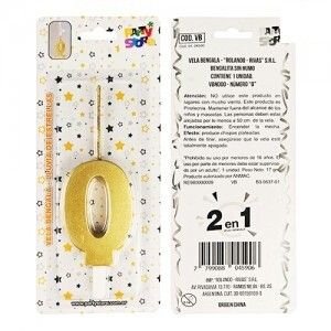 VELA BENGALA NUMERO DORADA Nº 0