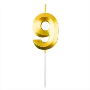 VELA NUMERO BLISTER DORADO 9