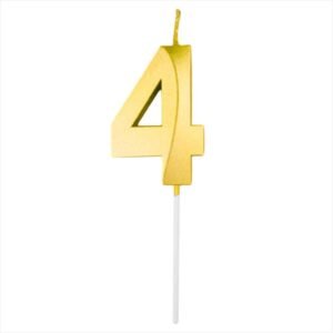 VELA NUMERO BLISTER DORADO 4