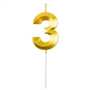 VELA NUMERO BLISTER DORADO 3