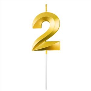 VELA NUMERO BLISTER DORADO 2