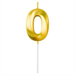 VELA NUMERO BLISTER DORADO 0