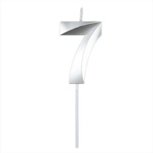 VELA NUMERO BLISTER PLATEADO 7