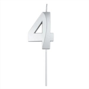 VELA NUMERO BLISTER PLATEADO 4