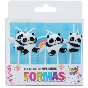 VELAS FORMAS - SET PANDA X5un.