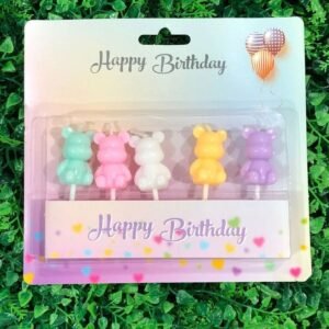 SET VELAS OSITOS MULTICOLOR PASTEL X5