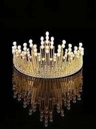 TIARA CORONA DORADA CON PERLAS