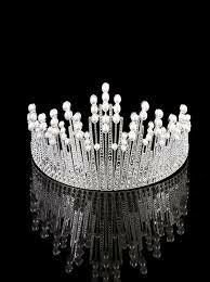 TIARA CORONA PLATA CON PERLAS