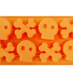 MOLDE SILICONA 8 CALAVERAS Y HUESOS HALLOWEEN