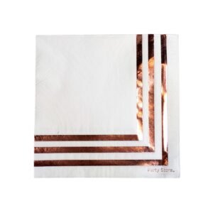 SERVILLETA  PAPEL BORDE *ROSA GOLD* x 12 unidades CERRADA17 X 17CM