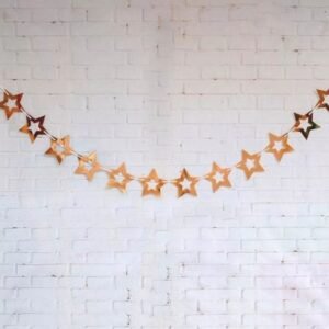 GUIRNALDA BANDERIN GOLD ROSE ESTRELLA ROSA COTILLON