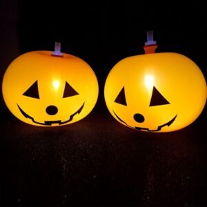 GLOBO LATEX CALABAZA INFLABLE CON LUZ x 5 unidades