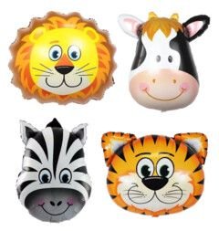 COMBO GLOBO ANIMALES CABEZA GRANDE 22´´ X4