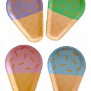 PLATO POLIPAPEL FORMA HELADO X4 UNIDADES