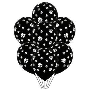 GLOBO IMPRESO NEGRO CON HUELLAS X12